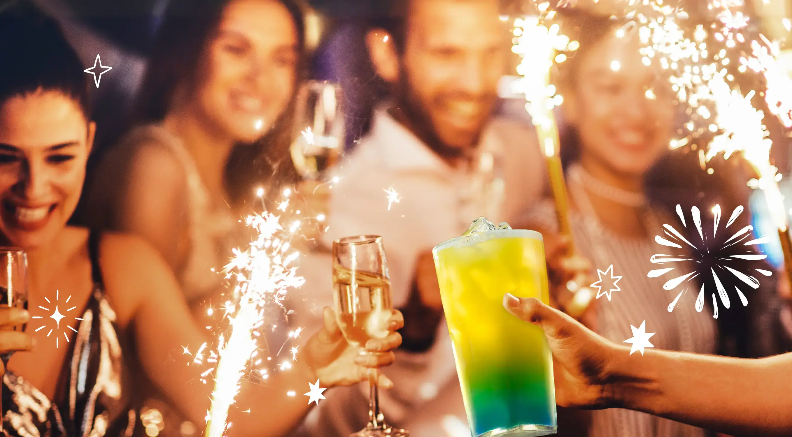 Silvester Feuerwerk im Sausalitos mit Cocktail